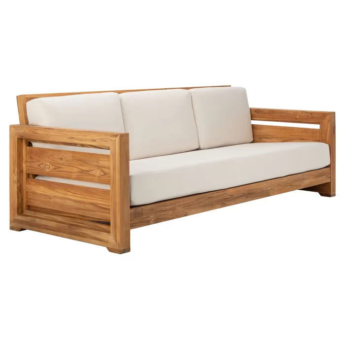 Solid Sheesham Wood Wide Outdoor Teak Patio Sofa - Furnishiaa -  -